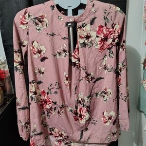 Source Unknown Floral Blouse in Pink and Red